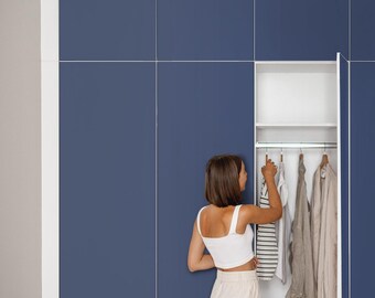 Vivid Navy Blue Peel And Stick Wrap, Navy And Blue Self-Adhesive Furniture Sticker, Minimalist Veneer, Solid Color Decal