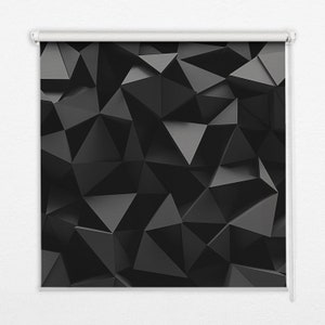 May include: Black and white geometric pattern with a 3D effect. The pattern is made up of many triangles that are arranged in a random order.
