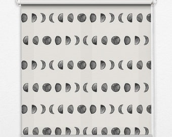 Light Diffusing or Darkening Roller Blinds, Blackout, Space and S&F, Black, Beige, Moon phases, Sunblinds, Unique Window Dressings