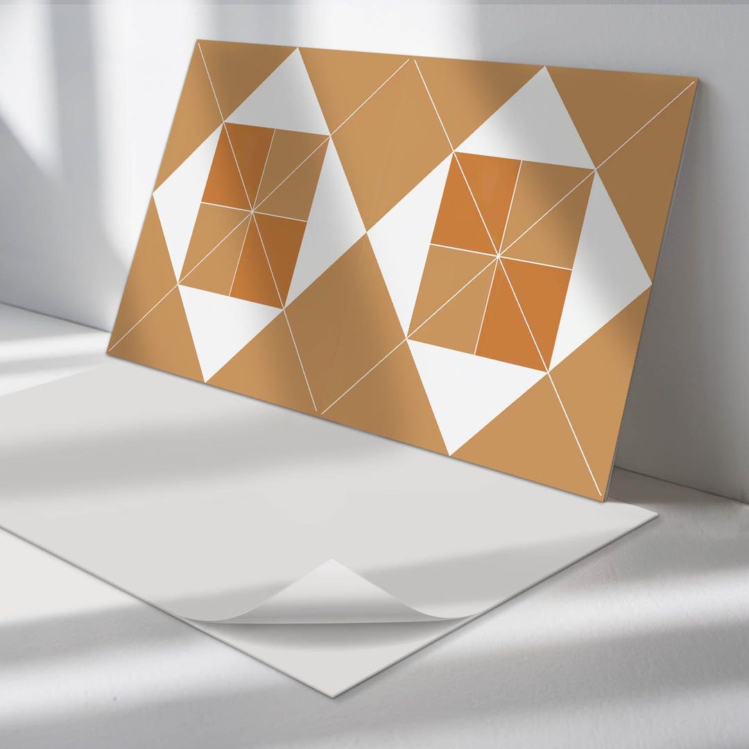 Sticker Decorative Panel Geometry in Shades Panel Stickers, Beige Peel and Stick Panels ...