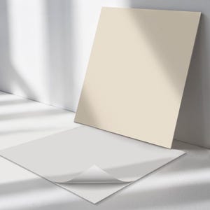 Color Beige PVC Floor Tiles, Creamy Tile Stickers, Peel and Stick Tiles, Texture Tile Stickers, Floor Tile Stickers