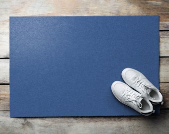Dusty Blue Color Front Door Mat, Personalized Doormat, Cool Doormat, Neutral Pattern, Entrance Mat Blue
