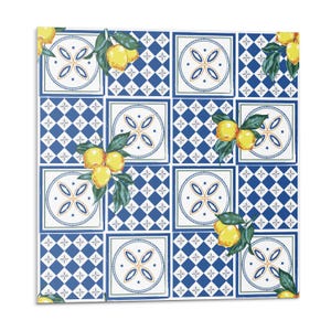 Stickers carrelage Motif citron sur le carrelage, Carrelage amovible bleu, Stickers carrelage, Carrelage sol en PVC texturé, Stickers pour carrelage de cuisine