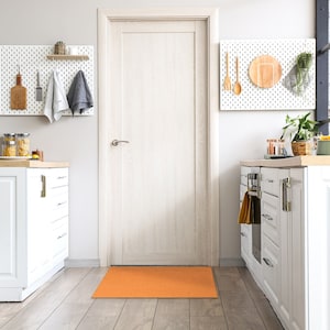 Juicy Orange Color Front Door Mat, Personalized Doormat, Fall Doormat, Entrance Mat Yellow, Neutral Pattern