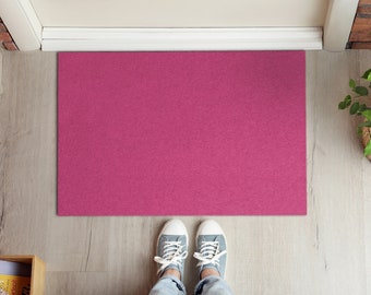 Intense Pink Color Front Door Mat, Personalized Doormat, Entrance Mat Pink, Cute Doormat, Neutral Pattern