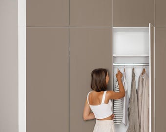 Light Brown Peel And Stick Veneer, Brown Self-Adhesive Furniture Decal, Minimalist Foil, Solid Color Wrap