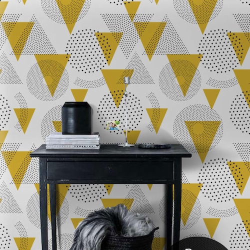 Modern Houses Removable Wallpaper Geometric Pattern Wall - Etsy