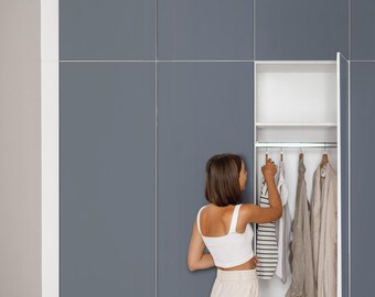 Cool Gray Peel And Stick Foil, Navy And Gray Self-Adhesive Furniture Wrap, Minimalist Sticker, Solid Color Veneer