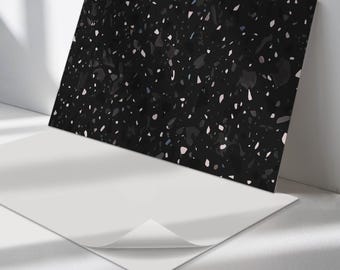 Abstract terrazzo Panel Stickers, Black Removable Panels, Splashback Panel, Textures Decal Decoration, Kitchen Panel Stickers