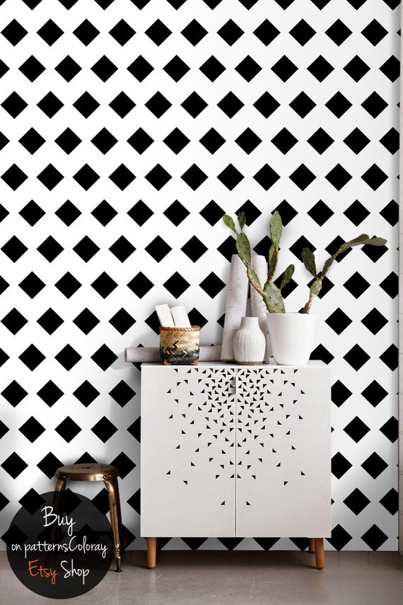 Geometric wall art mural self adhesive wallpaper removable | Etsy