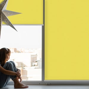 Roller Blinds, Light Diffusing or Darkening, Blackout,  Yellow, Solid Color, Colors, Sunblinds, Printed Pattern