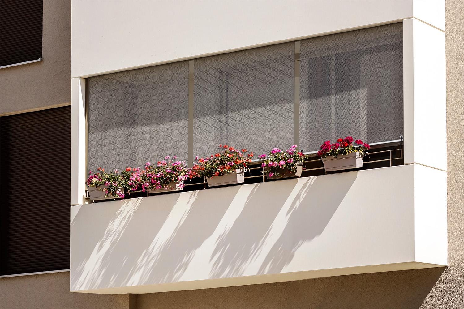 Geometric Pattern With Cubes Exterior Roller Shades, Geometric Window ...
