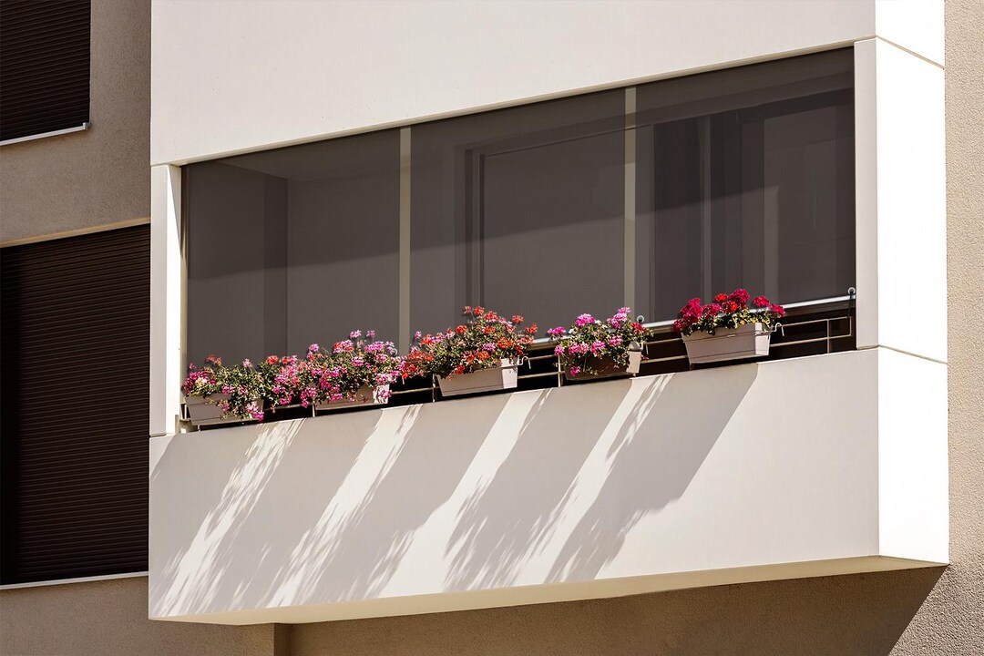 View of Dark Grey Backyard Shades, Color Window Treatments, Gray Blinds, Roll ...