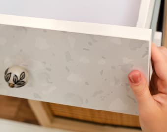 Terrazzo Pattern Peel And Stick Sticker, Gray And White Self-Adhesive Furniture Veneer, Minimalist Decal, Texture Foil