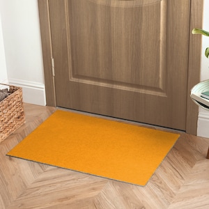 Gold Autumn Color Welcome Mat, Personalized Doormat, Neutral Pattern, Fall Doormat, Yellow Entrance Mat