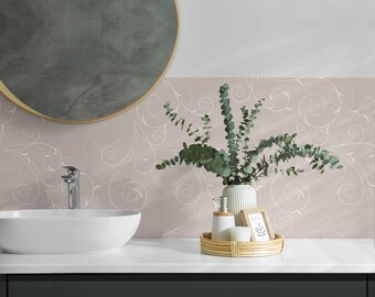 Spiral Panel Stickers, Beige Peel and Stick Panels, Splashback Panel, Backgrounds And Patterns Decal Decoration, Floor Panel Stickers