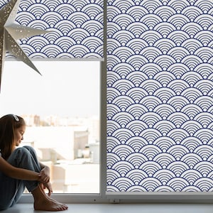 Roller Blinds, Blackout or Sheer Option, Semicircle, Blue and HQ Print, Texture, Window Shades, Printed Shades