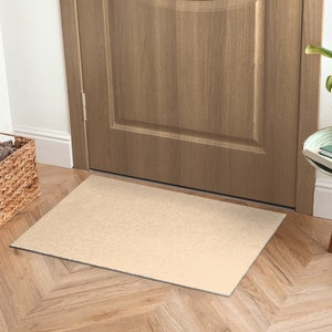 Sandfarben Willkommensmatte, personalisierte Fußmatte, coole Fußmatte, neutrales Muster, beige Eingangsmatte