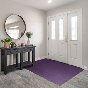 Dark Violet Color Welcome Mat, Personalized Doormat, Neutral Pattern, Purple Entrance Mat, Cute Doormat