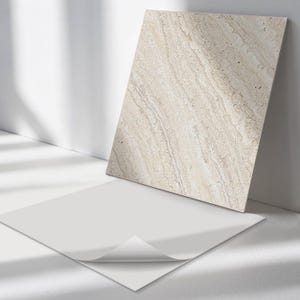 Panelklistermärken med naturstensmönster, krämiga avtagbara paneler, stänkskyddspaneler, texturdekorationer, kökspanelklistermärken