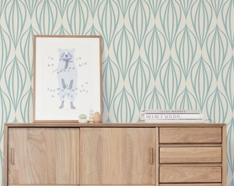 Geometric Retro removable wallpaper || Temporary Wallpaper || Wall Art || Wall covering || Repositionable Wallpaper  #147