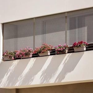 Geometric Cube Pattern Backyard Roller Blinds, Geometric Window Shades, Gray Shades, Roll Up Shades