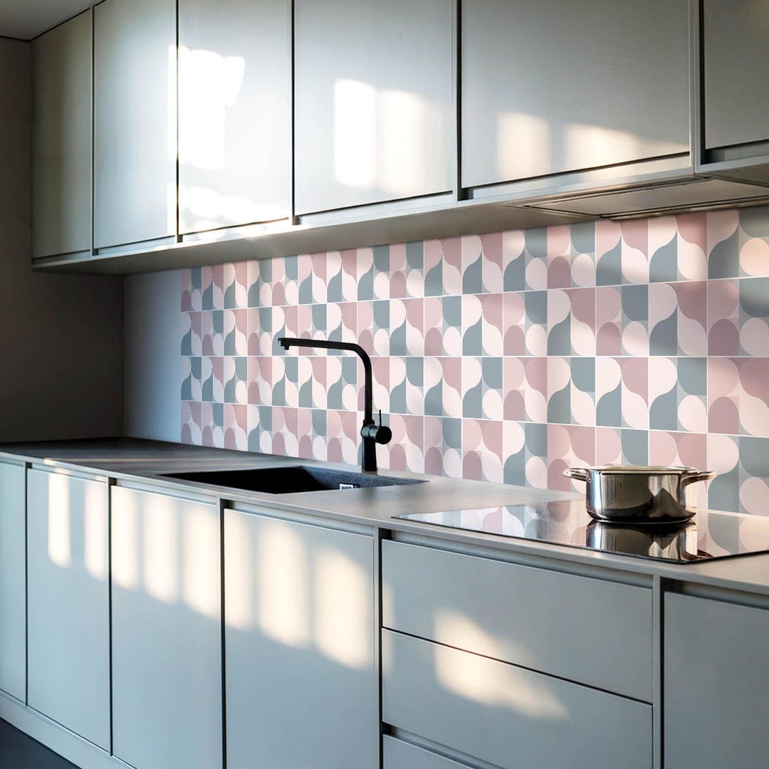 Abstract Panel Stickers, Pink Peel and Stick Panels, Splashback Panel ...