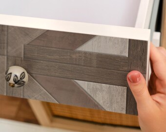 Geometric Pattern Peel And Stick Sticker, Brown And Beige Self-Adhesive Furniture Veneer, Geometric Decal, Geometry Foil