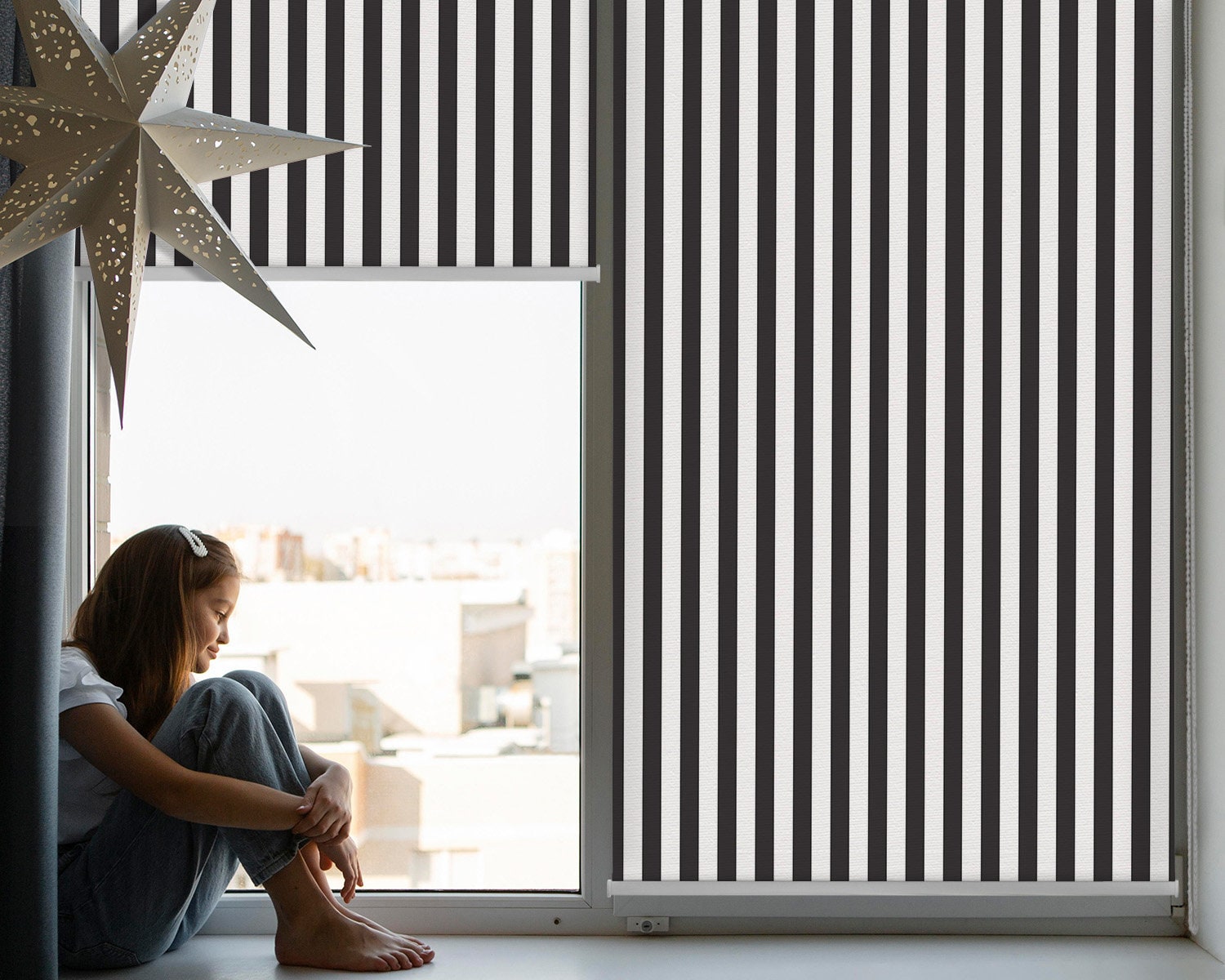 Roller Blinds, Light Diffusing or Darkening, Blackout, Black and White ...