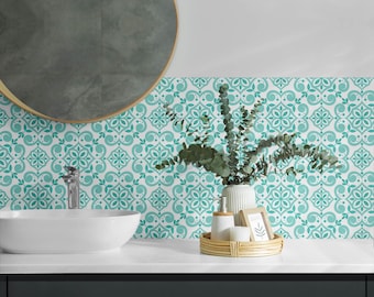 Stylish Panel Stickers, Turquoise Removable Panels, Splashback Panel, Backgrounds And Patterns Decal Decoration, Kitchen Panel Stickers