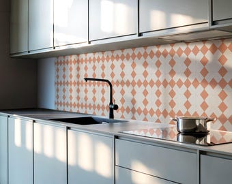 Diamonds in a grid Panel Stickers, Orange Peel and Stick Panels, Splashback Panel, Textures Decal Decoration, Floor Panel Stickers