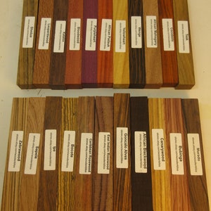 22 Different Exotic Wood Pen Blanks 3/4 x 5 Cocobolo, Zebrawood, Bocote M-22 image 6