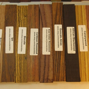 22 Different Exotic Wood Pen Blanks 3/4 x 5 Cocobolo, Zebrawood, Bocote M-22 image 3