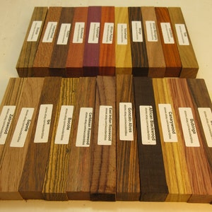 22 Different Exotic Wood Pen Blanks 3/4 x 5 Cocobolo, Zebrawood, Bocote M-22 image 5