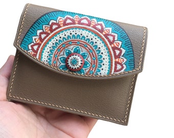 Hand-painted card wallet, luxury card wallet