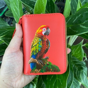 Hand-painted genuine leather wallet, unique artistic leather wallet image 8