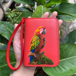 Hand-painted genuine leather wallet, unique artistic leather wallet image 2