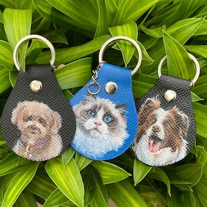 pet drawing key chain,personalized hand-painted key chain
