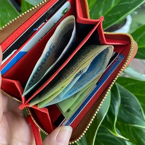 Hand-painted genuine leather wallet, unique artistic leather wallet image 5