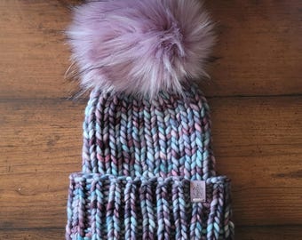 Luxury Adult Knit Merino Wool Hat with Folded Brim