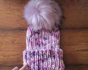 Luxury Adult Knit Merino Wool Hat with Folded Brim