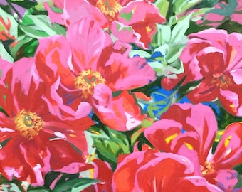 Original Oil Painting  "Pink Peonies III"