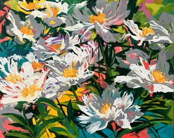 White Double Peonies