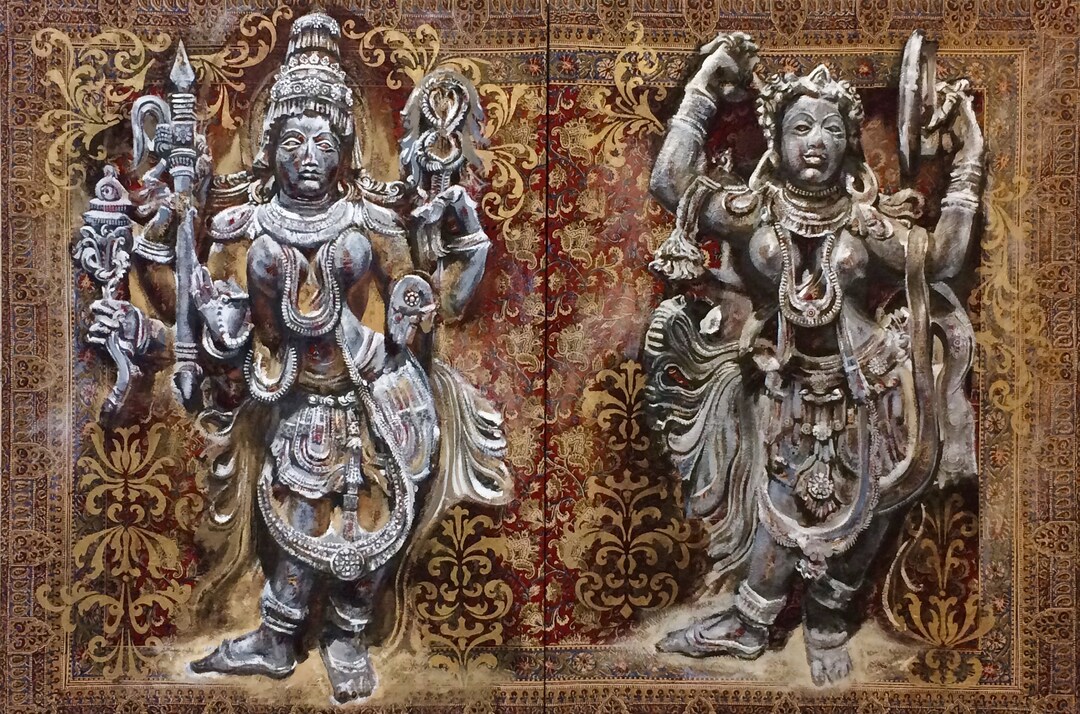 Dancing Devi and Devi With Mirror Dyptich - Etsy