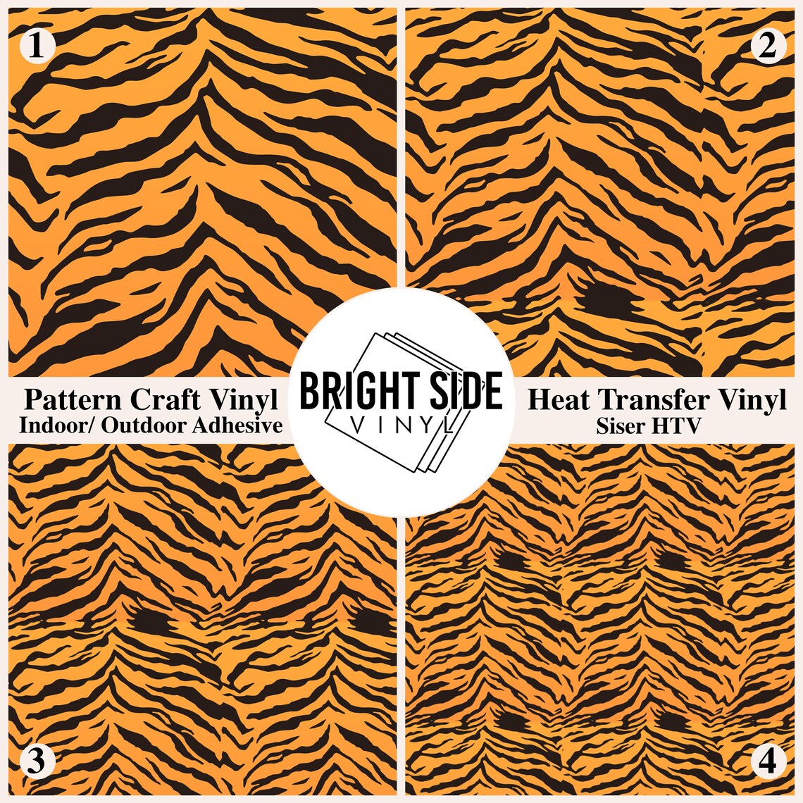 Tiger Pattern HTV Vinyl/ 651 Adhesive Vinyl/ Printed Vinyl Etsy