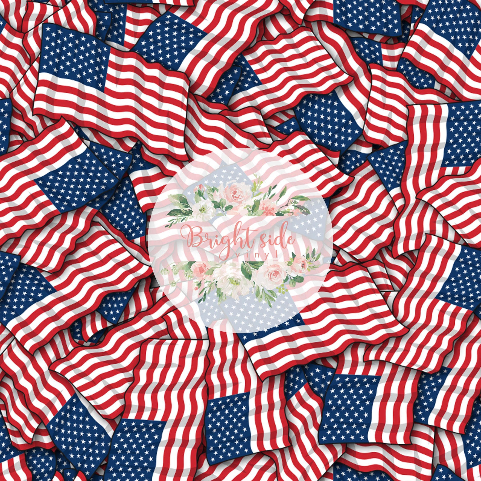 Wavy American Flag Pattern HTV Vinyl/ 651 Adhesive Vinyl/ Etsy