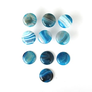 Set of (2) - Turquoise Blue Agate Round Cabinet Knobs – Stone Pulls - Home Décor