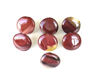 One (1) Knob - Large Mookaite - Australian Jasper Stone Knob – Polished Free-Form Stones - Home Decor