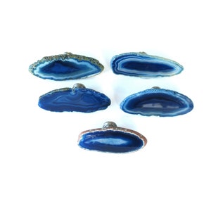 One (1) Knob - Blue Agate Knob – Light - Dark Blue - Home Décor