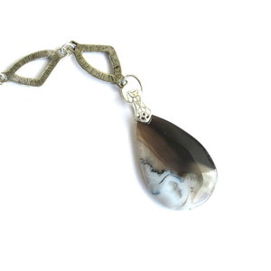 Scenic Dendritic Agate Ceiling Light & Fan Chain Pull - Stone Pull Attachment – Natural Stone - Home Decor